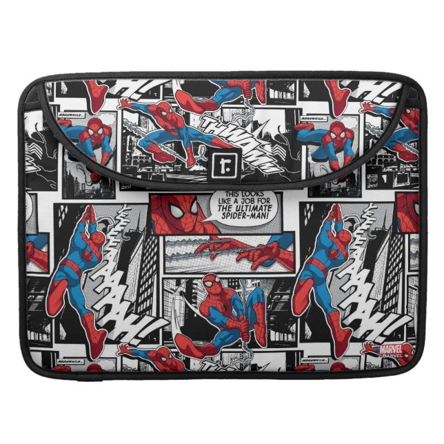Spider-Man Comic Panel Pattern MacBook Pro Sleeve (Front Closed)