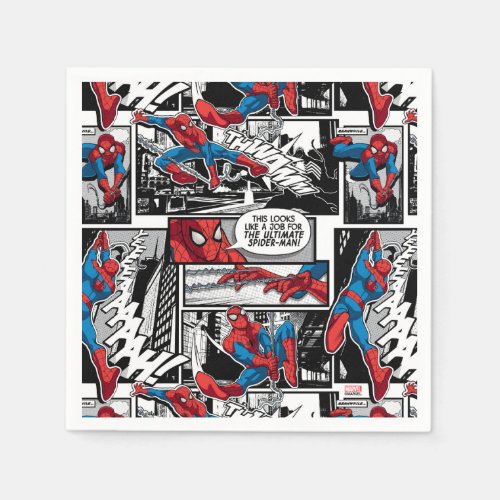 Spider_Man Comic Panel Pattern Napkins