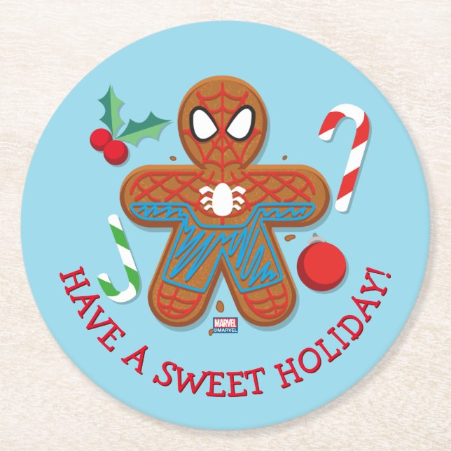 Spider-Man Cookie Round Paper Coaster (Front)