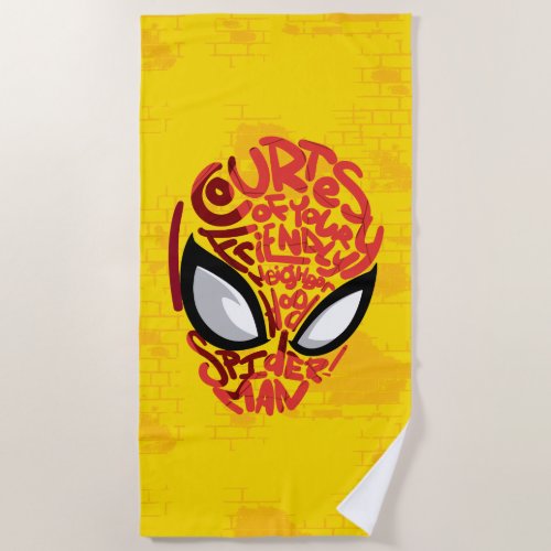 Spider_Man  Courtesy Quote Typographic Head Beach Towel