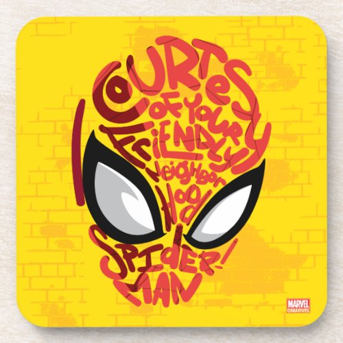 Spider_Man  Courtesy Quote Typographic Head Beverage Coaster