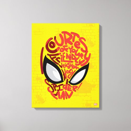 Spider_Man  Courtesy Quote Typographic Head Canvas Print