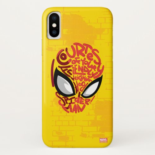 Spider_Man  Courtesy Quote Typographic Head iPhone X Case