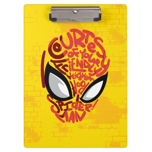 Spider_Man  Courtesy Quote Typographic Head Clipboard