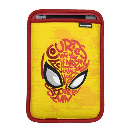 Spider-Man | "Courtesy" Quote Typographic Head iPad Mini Sleeve (Front Device)