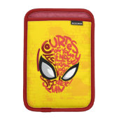 Spider-Man | "Courtesy" Quote Typographic Head iPad Mini Sleeve (Front)