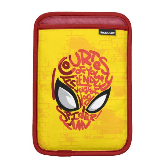 Spider-Man | "Courtesy" Quote Typographic Head iPad Mini Sleeve (Front)