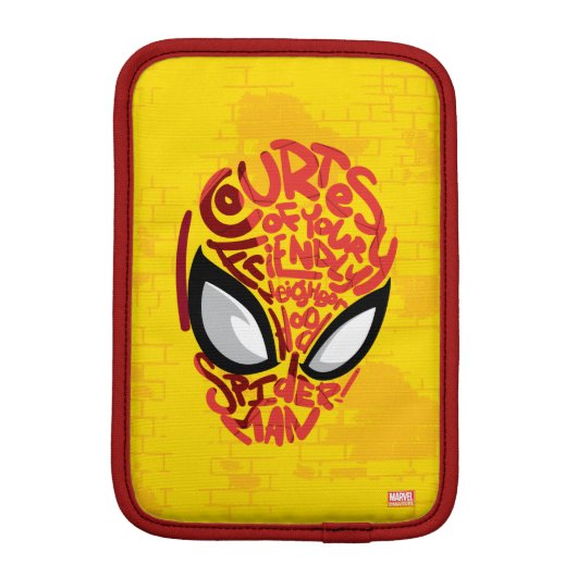 Spider-Man | "Courtesy" Quote Typographic Head iPad Mini Sleeve (Back)