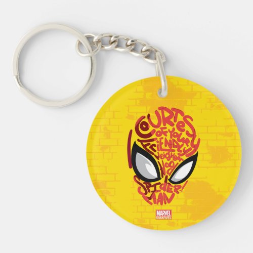 Spider_Man  Courtesy Quote Typographic Head Keychain