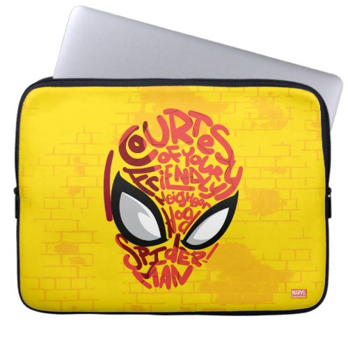 Spider_Man  Courtesy Quote Typographic Head Laptop Sleeve