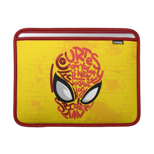 Spider-Man | "Courtesy" Quote Typographic Head MacBook Air Sleeve (Front Device)