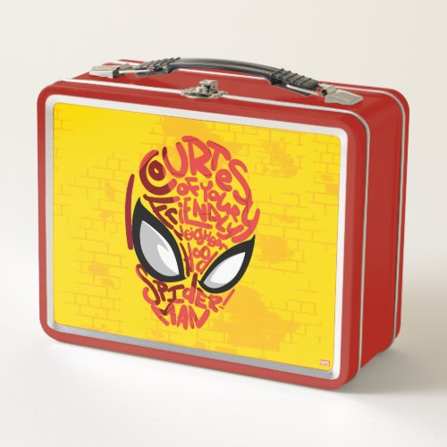 Spider_Man  Courtesy Quote Typographic Head Metal Lunch Box