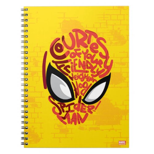 Spider_Man  Courtesy Quote Typographic Head Notebook