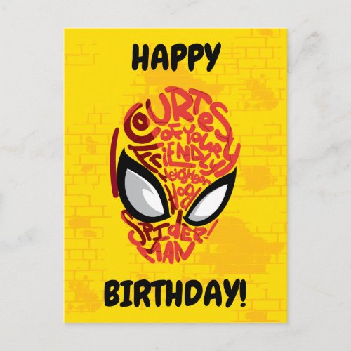 Spider_Man  Courtesy Quote Typographic Head Postcard