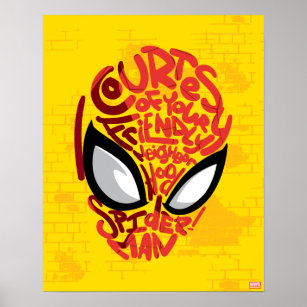 Words Forming Spiderman Face Posters & Prints | Zazzle
