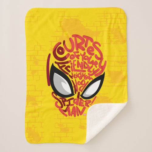 Spider_Man  Courtesy Quote Typographic Head Sherpa Blanket