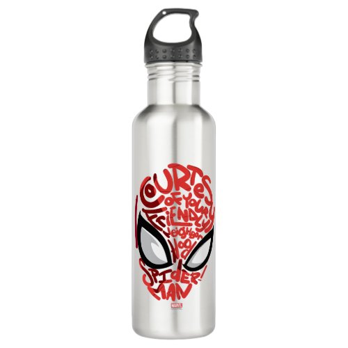 Spider_Man  Courtesy Quote Typographic Head Stainless Steel Water Bottle