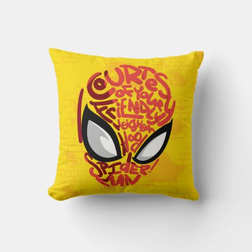 Spider_Man  Courtesy Quote Typographic Head Throw Pillow