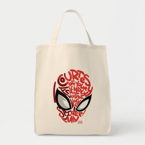 Spider_Man  Courtesy Quote Typographic Head Tote Bag