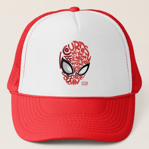 Spider_Man  Courtesy Quote Typographic Head Trucker Hat