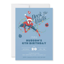 Spider-Man Deck the Halls Holiday Birthday Invitation