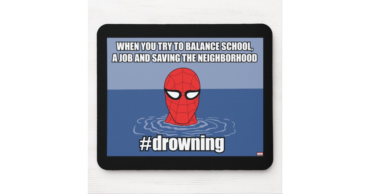 Spider Man Drowning Meme Graphic Mouse Pad Zazzle Com