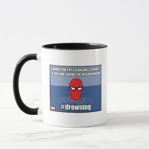 Spider_Man drowning Meme Graphic Mug