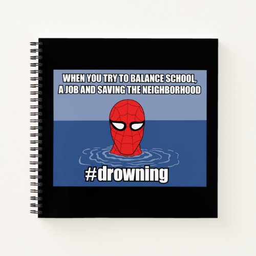 Spider_Man drowning Meme Graphic Notebook
