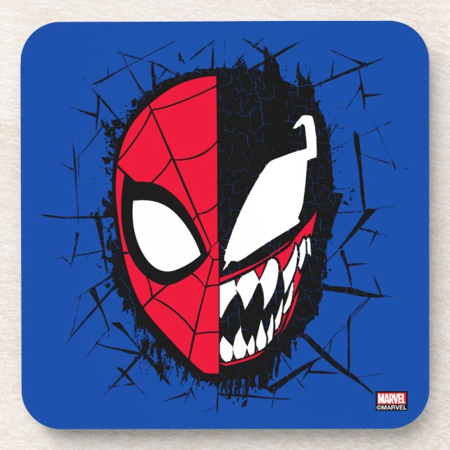 Spider-Man | Dual Spider-Man & Venom Face Beverage Coaster (Front)