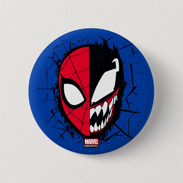 Spider-Man | Dual Spider-Man & Venom Face Button (Front)