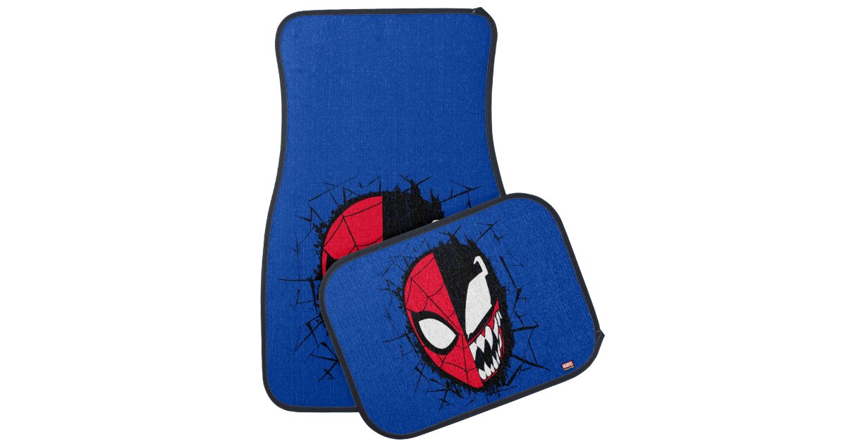 Spider-Man | Dual Spider-Man & Venom Face Car Floor Mat | Zazzle