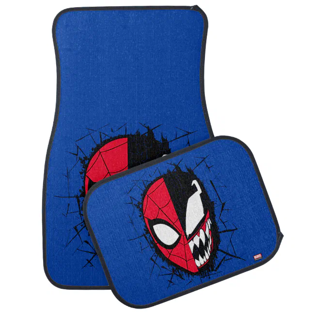 Spider-Man | Dual Spider-Man & Venom Face Car Floor Mat | Zazzle