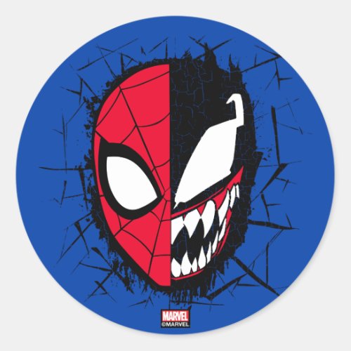 Spider_Man  Dual Spider_Man  Venom Face Classic Round Sticker