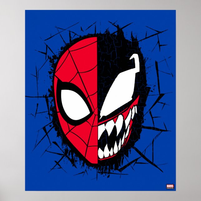 Spider-Man | Dual Spider-Man & Venom Face Poster (Front)