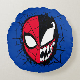 Spider-Man   Dual Spider-Man & Venom Face Round Pillow