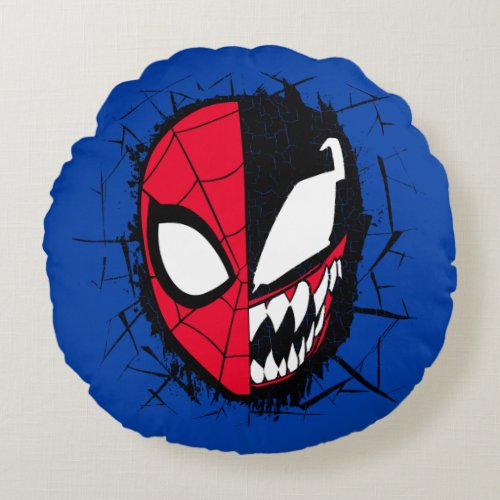 Spider_Man  Dual Spider_Man  Venom Face Round Pillow