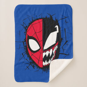 Spider-Man Dual Spider-Man & Venom Face Sherpa Blanket
