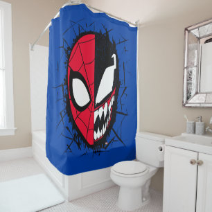 Spider-Man   Dual Spider-Man & Venom Face Shower Curtain