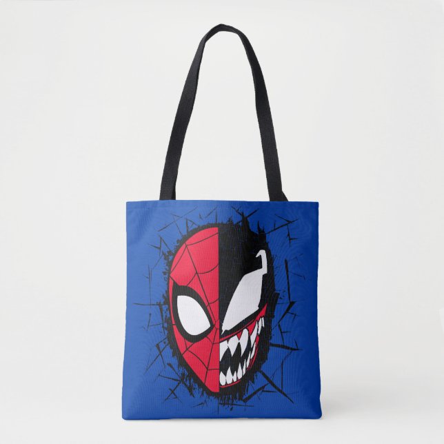 Spider-Man | Dual Spider-Man & Venom Face Tote Bag (Front)