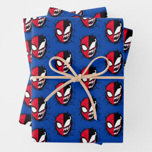 Spider-Man   Dual Spider-Man & Venom Face Wrapping Paper Sheets
