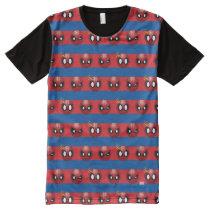 Spider-Man Emoji Stripe Pattern All-Over-Print T-Shirt