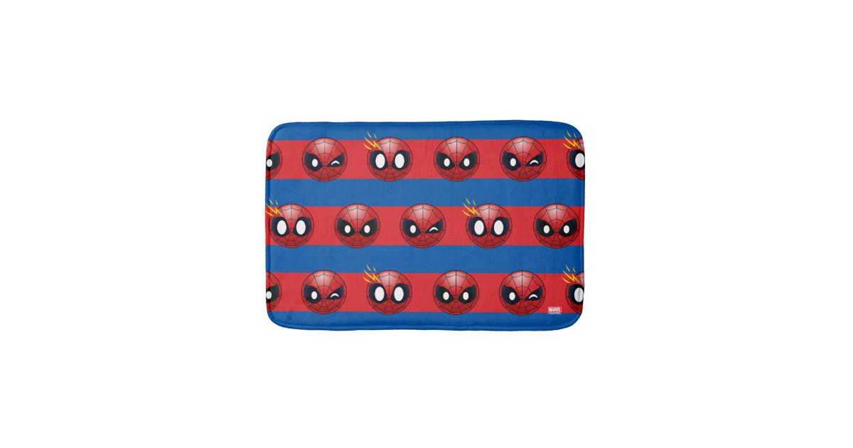 Spider Man Emoji Stripe Pattern Bathroom Mat Zazzle Com