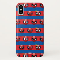 Spider-Man Emoji Stripe Pattern iPhone X Case