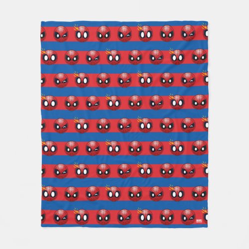Spider_Man Emoji Stripe Pattern Fleece Blanket