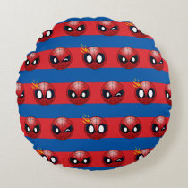 Spider-Man Emoji Stripe Pattern Round Pillow