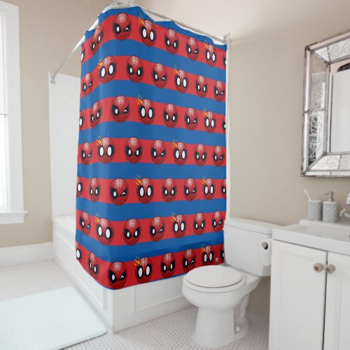 Spider_Man Emoji Stripe Pattern Shower Curtain