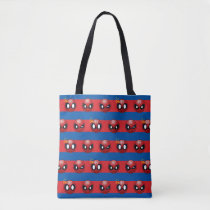 Spider-Man Emoji Stripe Pattern Tote Bag