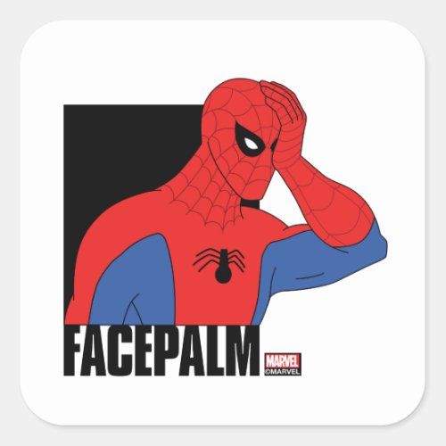 Spider_Man Facepalm Meme Graphic Square Sticker