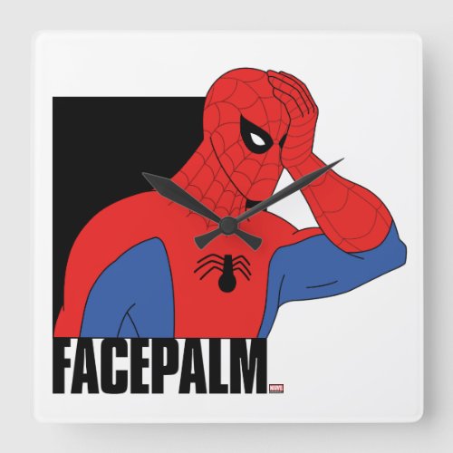 Spider_Man Facepalm Meme Graphic Square Wall Clock