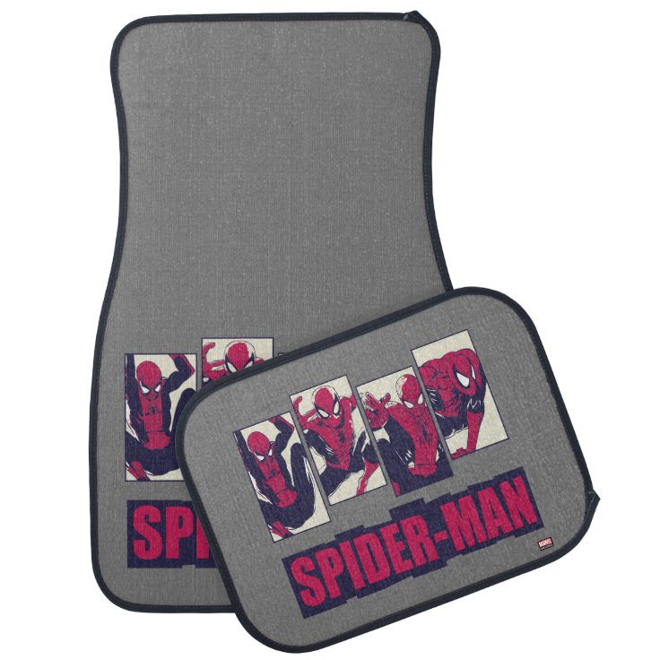 Spider-Man Four Panel Pose Graphic Car Floor Mat | Zazzle